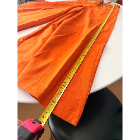 Orange Flared and Embroidered Pants by Andrea Iyamah - Size 10 (L) - Picture 5 of 7